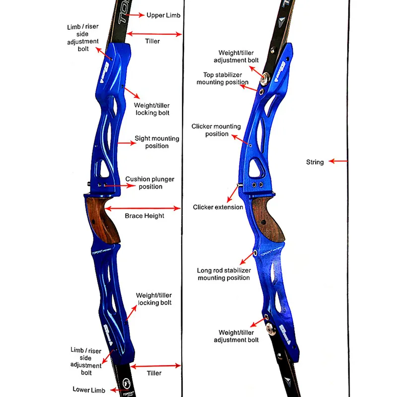 Archety Topoint ILF arco recurvo Riser 25 "tiro con arco agarre para mano izquierda derecha caza al aire libre deportes competición tiro - imagen 5