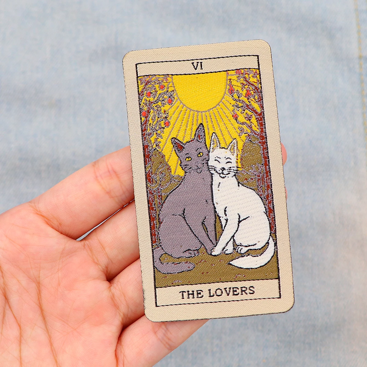 Parche de gato negro de Tarot, parches bordados para ropa, parches para planchar DIY para ropa, parches de Luna para coser ropa - imagen 5