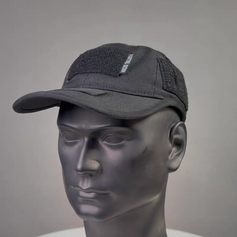 Gorra de béisbol táctica, sombrero plegable de almacenamiento negro, multifuncional y fácil de llevar - imagen 4