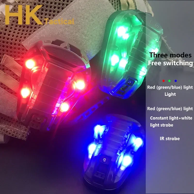 Lámpara táctica para casco, luz de supervivencia, luz Flash de seguridad, luz estroboscópica de mariquita con caza impermeable, ciclismo al aire libre, Camping - imagen 2