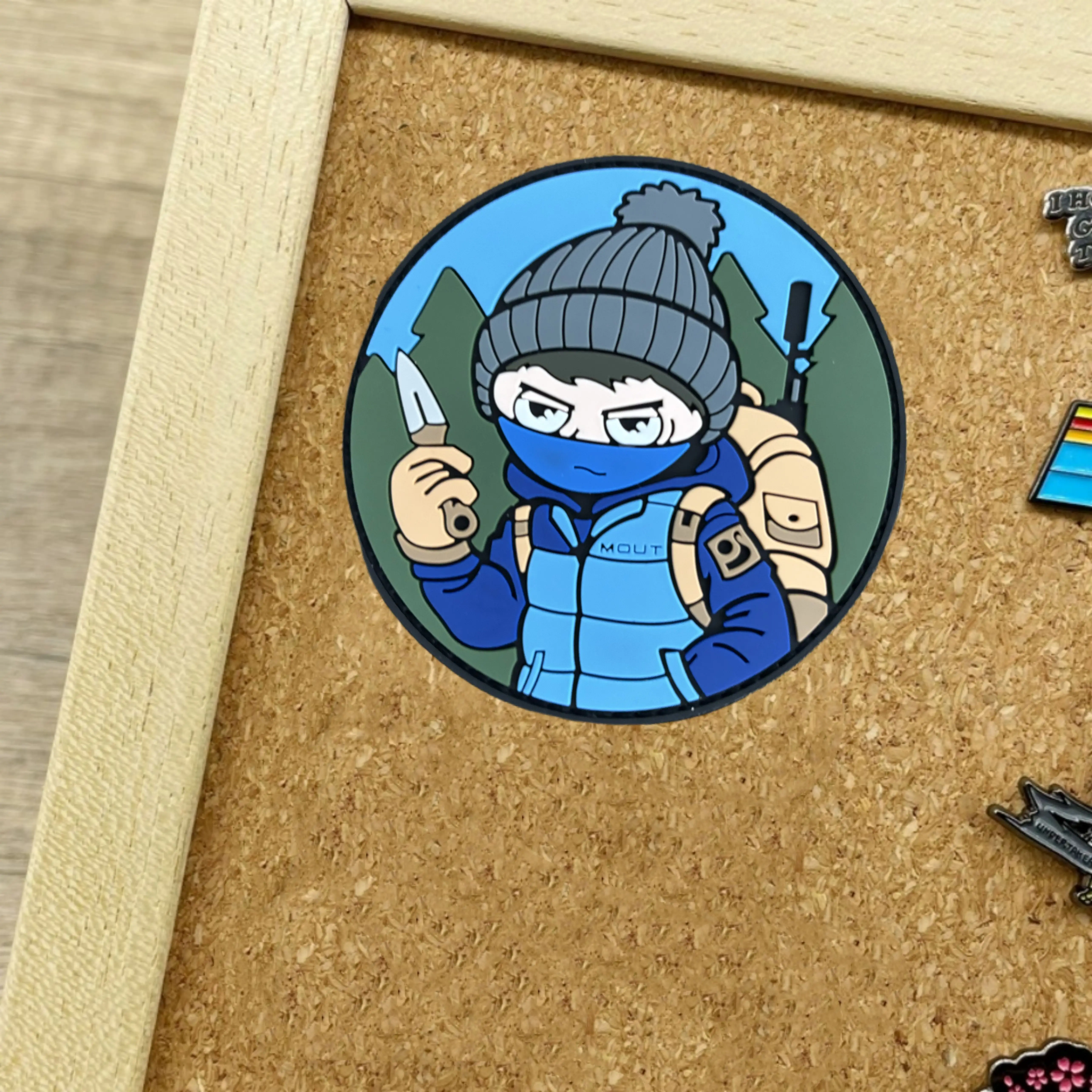 Parche Antiterror ruso 3D de PVC, parches tácticos con gancho, pegatinas de mochila militar, cuchillo enmascarado, insignia de moral, accesorios EDC - imagen 4