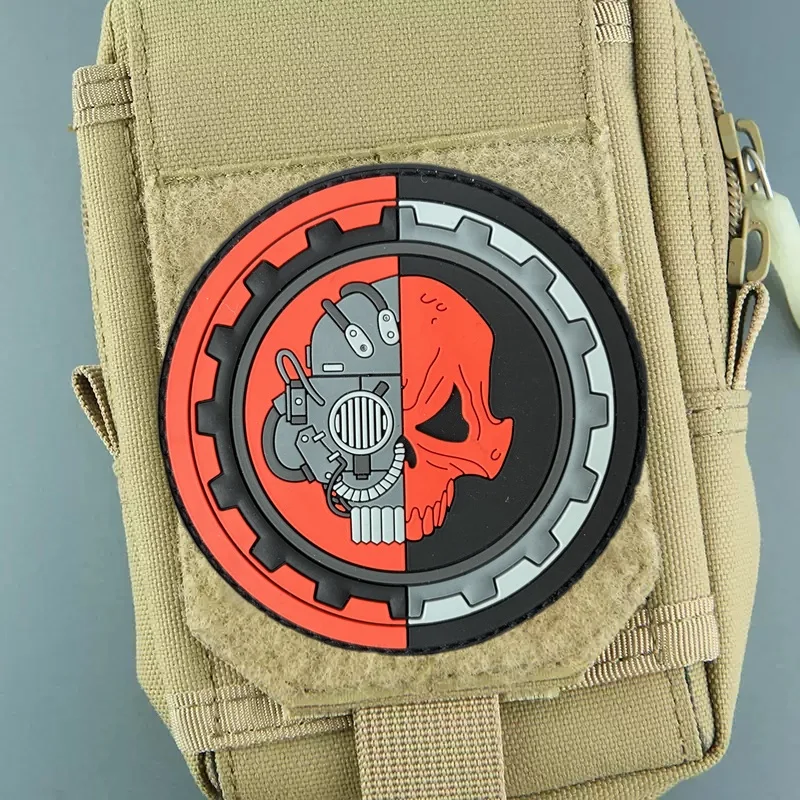 Parche táctico de PVC con calavera para ropa, insignia de moral, brazalete, gancho, parches militares, pegatinas para mochila - imagen 4
