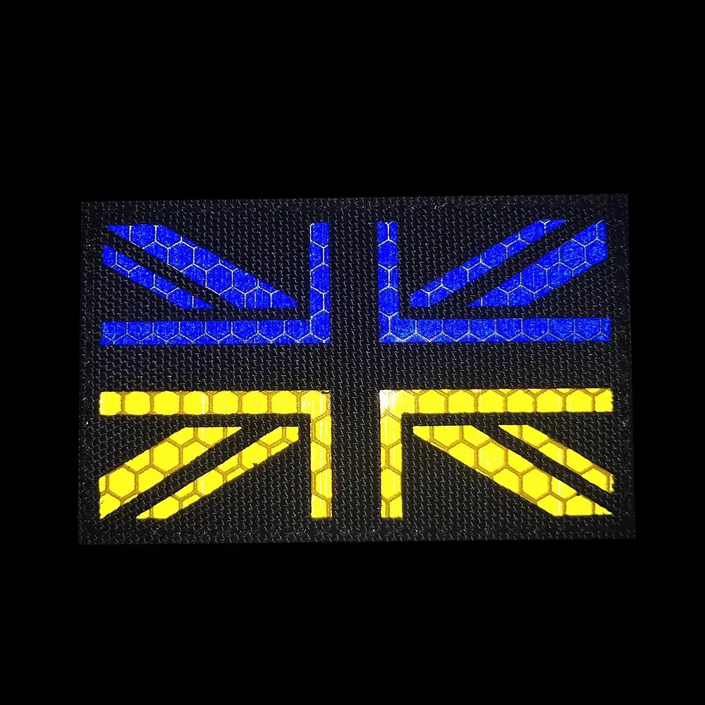 Brazalete con bandera de Ucrania, parche IR, insignias de gancho y bucle, tela, rayas militares, bandera táctica Ukr para mochila - imagen 4