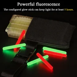 Dispensador de luz de marcado táctico, bolsa elástica montada en cinturón, etiqueta fluorescente, palos de señal de iluminación brillante, accesorios de caza