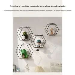 Estante colgante de pared estilo nórdico en hierro forjado
