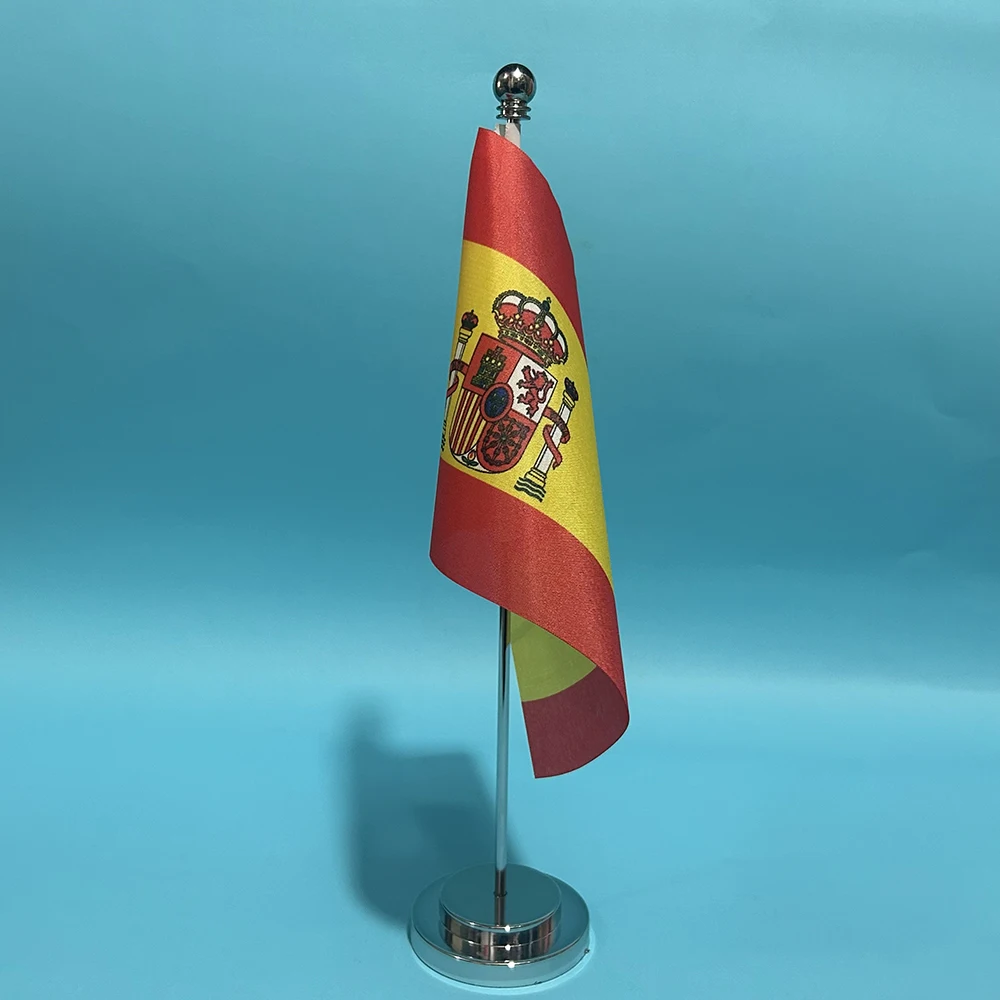 BANDERA DE SKY, bandera de escritorio de oficina de España, 14x21cm, poliéster, bandera nacional española, pancarta de país, adornos de escritorio, banderas - imagen 4