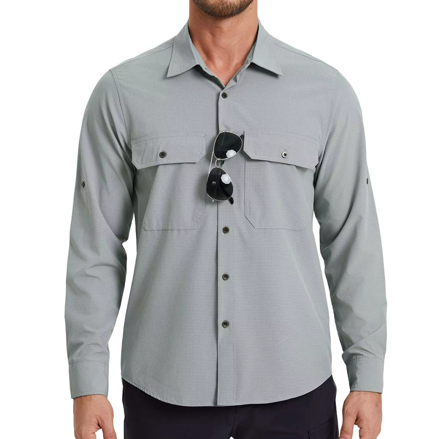 Camisa Cargo Hombre MOLLE Malla Manga Larga Bolsillos Secado Rápido - imagen 2
