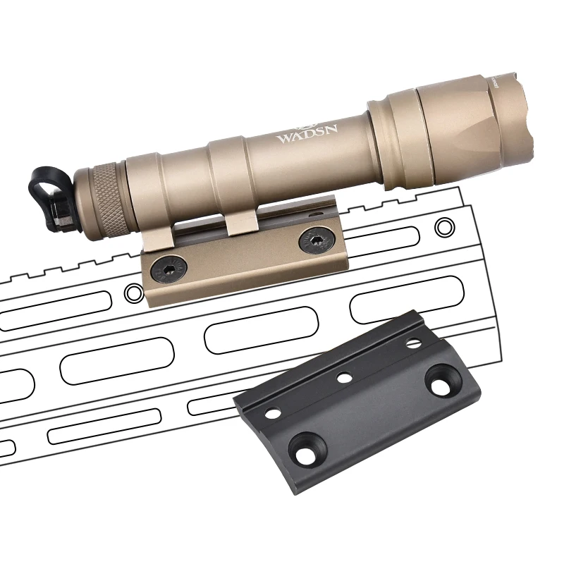 SM-R táctico de montaje de linterna Base MLOK KEYMOD sistema Rail para SF M600 M300 Scout luz Airsoft equipo de caza Fit 20mm Rail