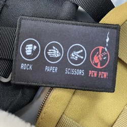 Parche táctico militar gancho y bucle piedra papel tijera