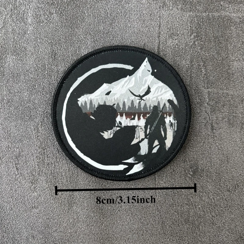 Parche de lobo militar para ropa, brazalete con estampado, gancho, insignia de moral táctica, parches, mochila - imagen 3