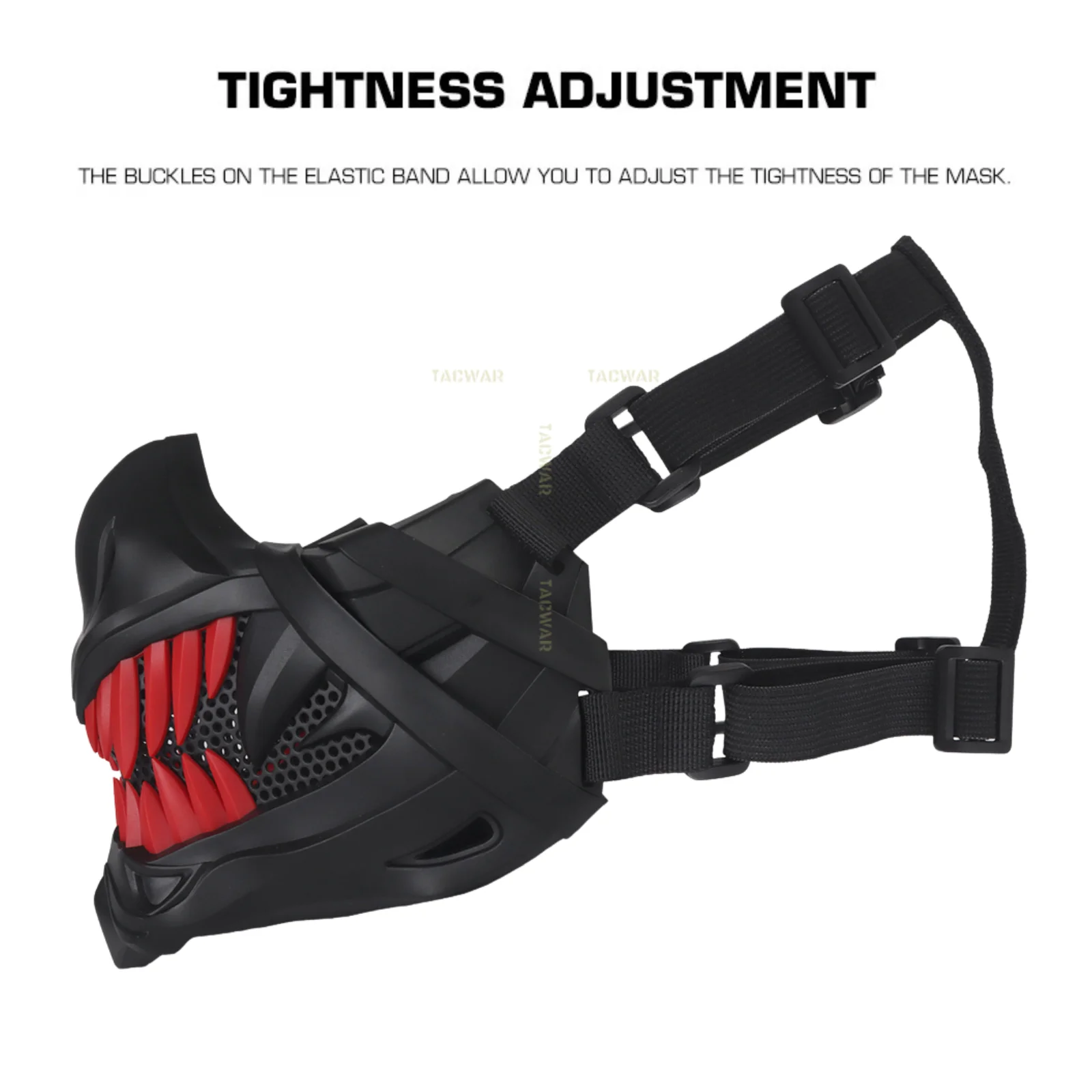 Máscara táctica airsoft media cara con malla metálica transpirable - imagen 2