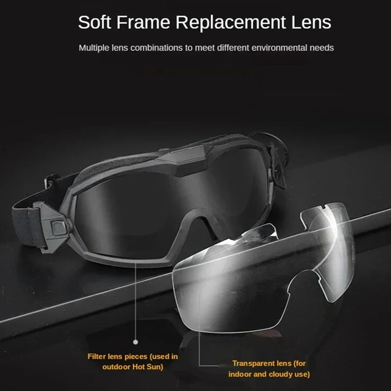 Gafas de protección para los ojos, casco táctico, gafas de tiro para juego de caza, juego de guerra, gafas de Paintball