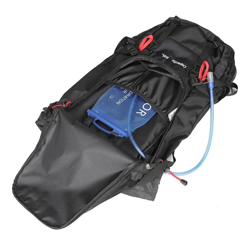 Mochila de gran capacidad para acampar, bolsa de hombro impermeable para senderismo, viajes al aire libre, escalada, montañismo, 60L - imagen 4