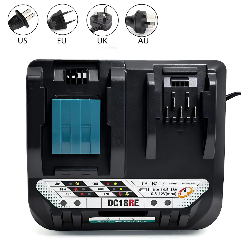 Cargador batería Makita DC18RE para baterías Li-ion 18V portátil
