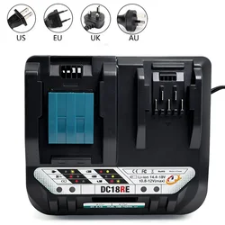 Cargador batería Makita DC18RE para baterías Li-ion 18V portátil