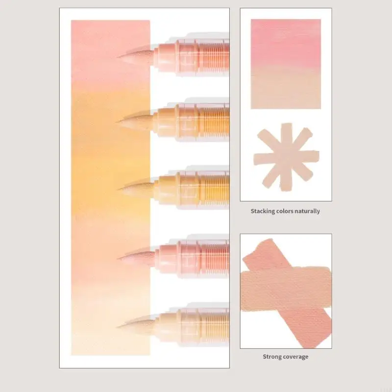 12 color Líquido pintura acrílica Marcador pintura acrílico Pincel Pincel para hacer dibujo para hacer álbumes recortes - imagen 2