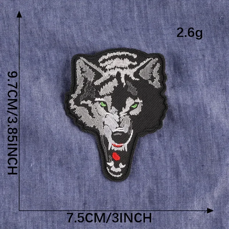 Parche termoadhesivo bordado tigre y lobo para ropa táctica - imagen 4