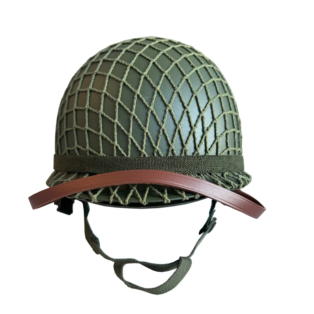 Casco de soldado WW2 M1, casco de EE. UU. para hombre, cubierta de red, ojo de gato, equipo integrado, combinación de casco de Metal - imagen 4