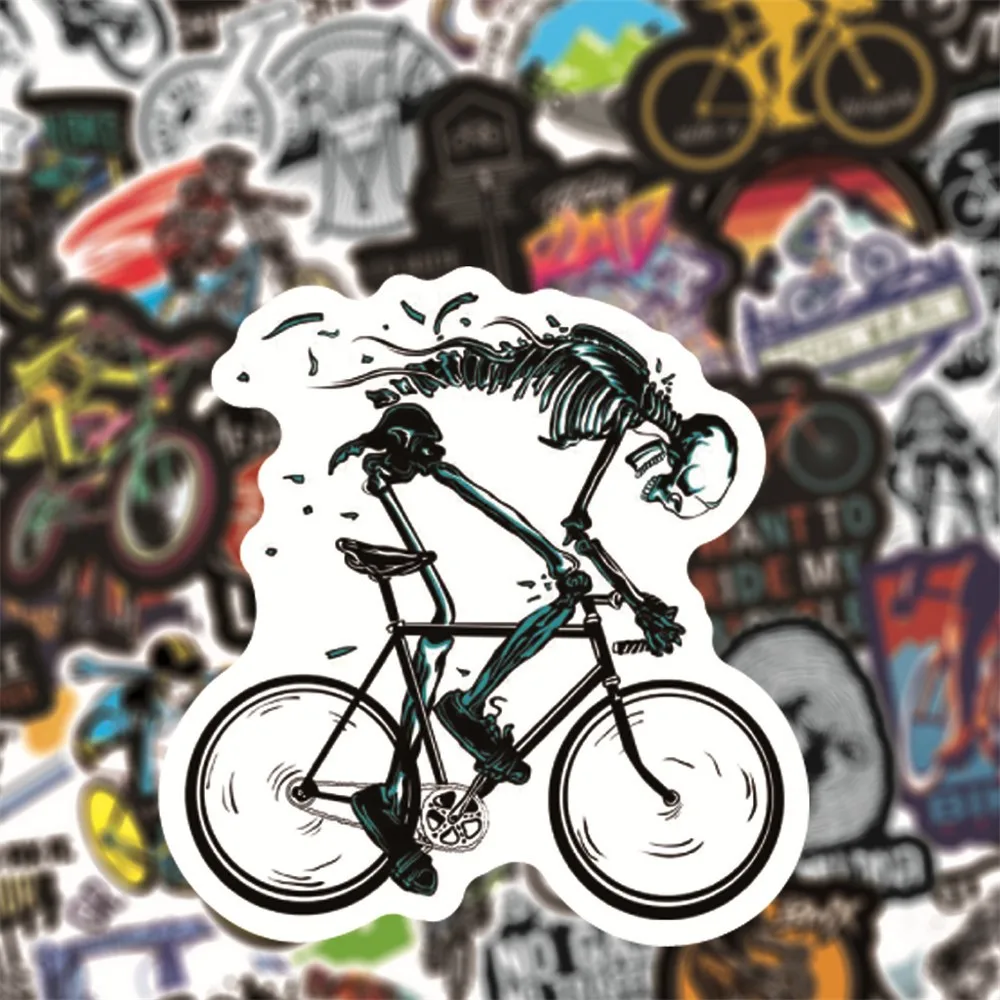 50/100 Uds Cool Racing bicicleta pegatinas para bicicleta de montaña Graffiti MTB calcomanías de vinilo monopatín pegatina de coche regalo para niños impermeable - imagen 3