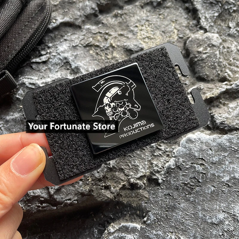 Death Stranding parche de Metal, insignia de juego de acción militar táctica de calavera con Base negra extendida para mochila, ropa decorativa - imagen 4