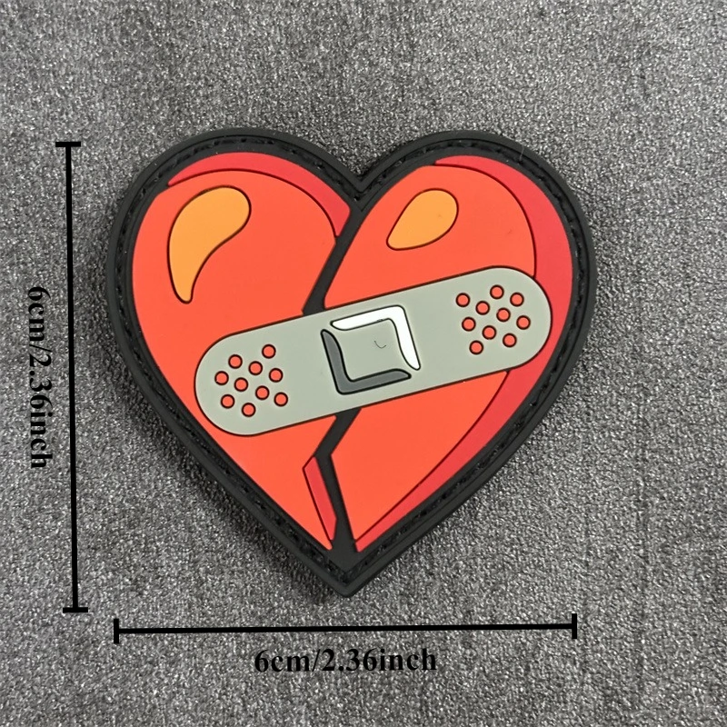 Parche de PVC 3D "Corazón agrietado", insignia de moral táctica, parches militares con gancho, ropa, mochila, pegatinas, brazalete - imagen 5