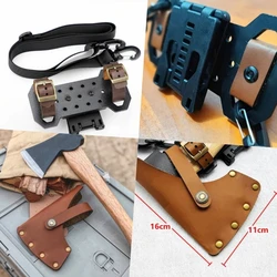 Funda para hacha de cuero ajustable para camping y aire libre