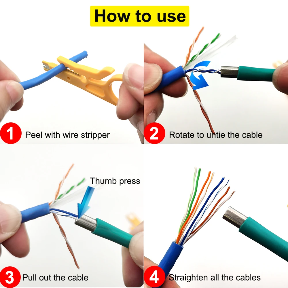 Desenredador separador de cable Ethernet CAT5 CAT6 para gestión - imagen 2
