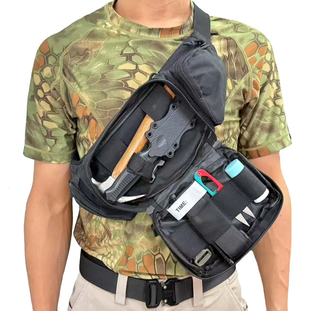 Riñonera táctica oculta con funda para pistola y bolsa para revistas, tela Oxford duradera, cierre de cremallera, diseño clásico - imagen 4