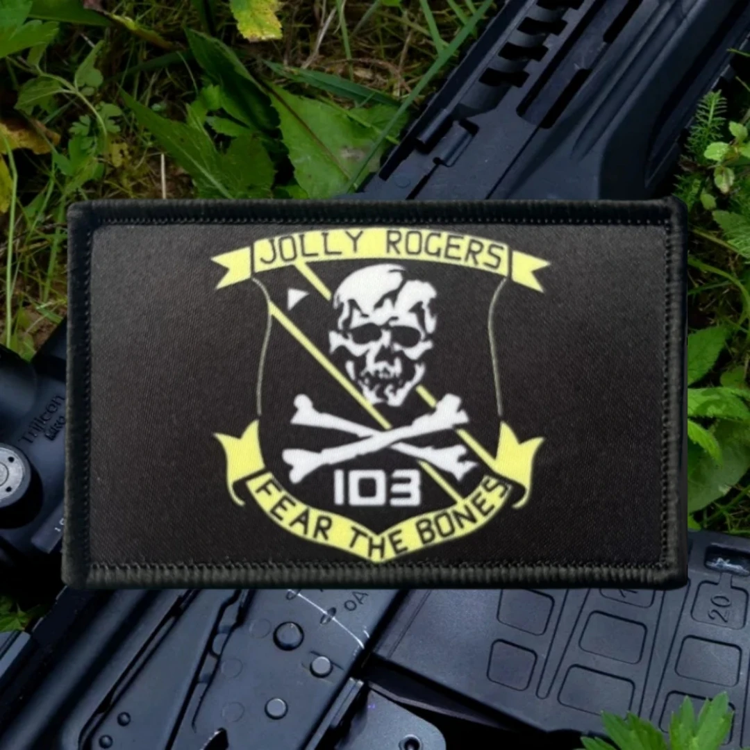 JOLLY ROGERS FEAR THE BONES insignia de moral divertida parche impreso brazalete militar táctico gancho y bucle pegatinas para mochila - imagen 4