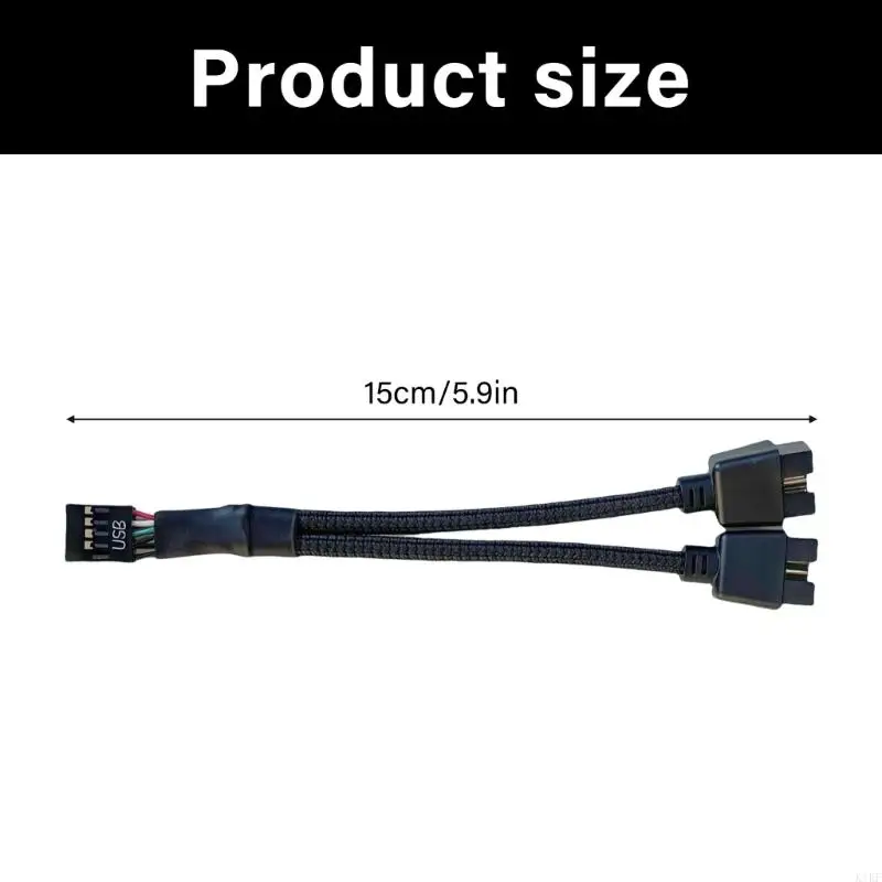 9pin USB2.0 Interferencias cable divisoras Resistente Nylon Nylon Broided PC Extensión K1KF - imagen 2
