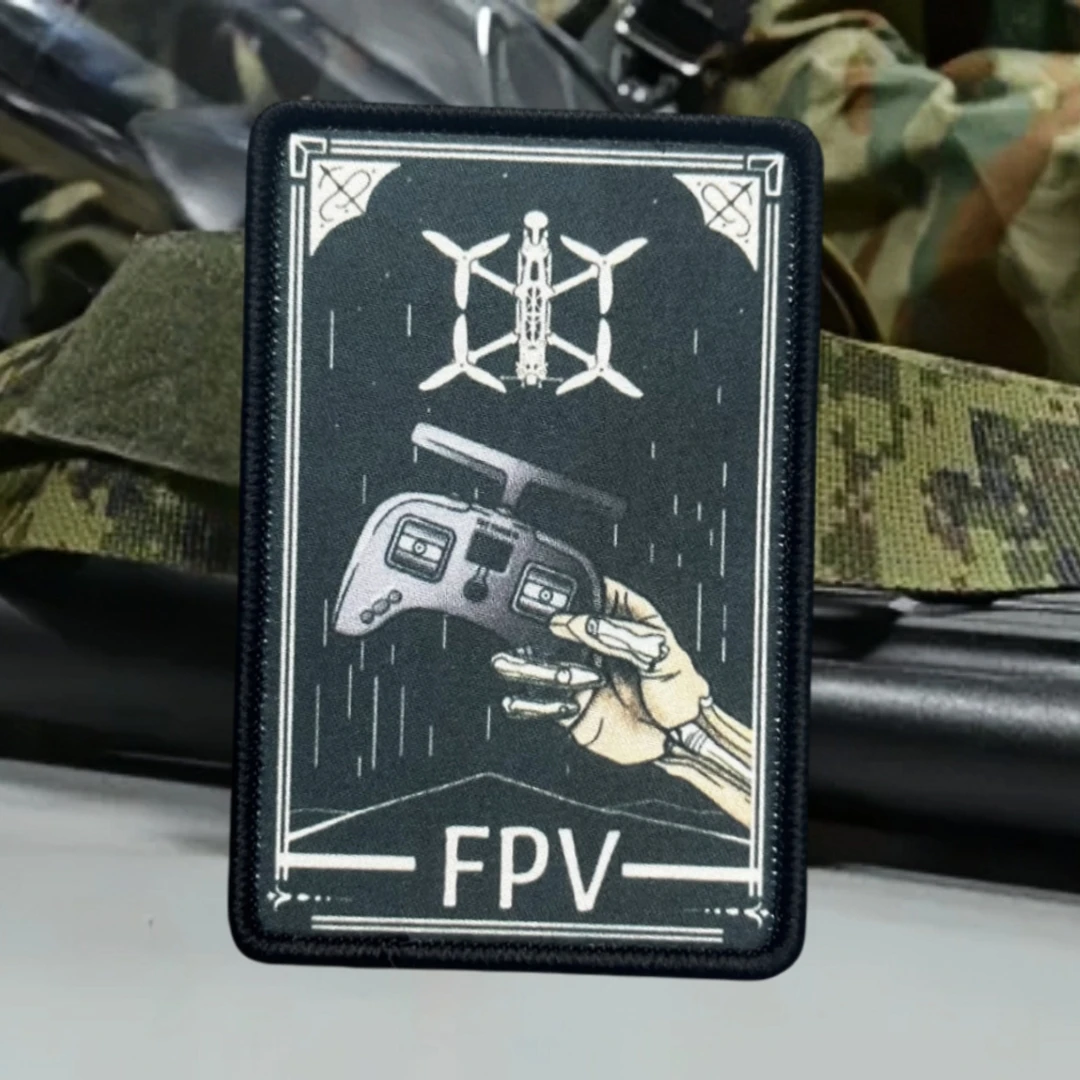 Parche para operador de Dron, insignia de moral táctica, emblema del ejército militar, pegatina para mochila, parches de gancho y bucle impresos "FPV" para ropa - imagen 2