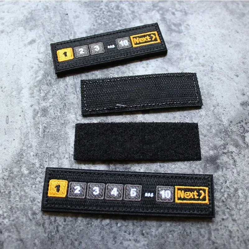 Parche de gancho y bucle largo con número de barra de uno a diez emblemas siguientes, tira de pecho bordada completa, pegatinas de chaleco táctico de mochila al aire libre - imagen 5