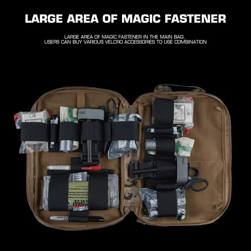 Mochila médica de almacenamiento en capas grande de la mochila del primeros auxilios de la cremallera doble con el cierre mágico - imagen 4