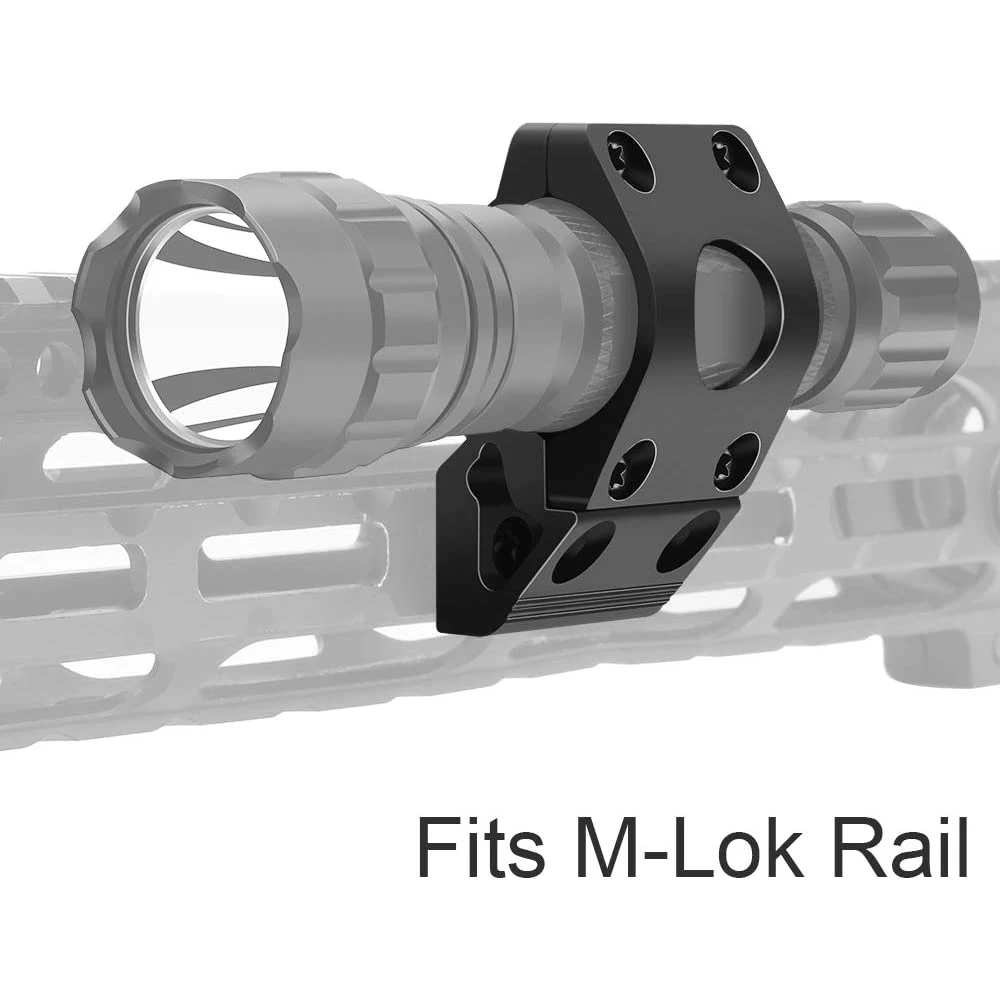 Linterna táctica compensada de liberación rápida de 25,4mm, montaje de alcance, riel Picatinny de 20mm, mira de 45 grados, accesorios para pistola de caza Airsoft - imagen 5