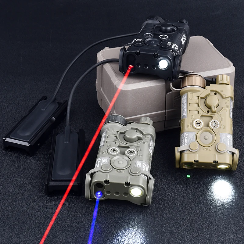 WADSN NGAL-láser de puntería de punto rojo, verde, azul, sin función IR, luz estroboscópica blanca con interruptor de presión, Base fija para riel de 20MM - imagen 2