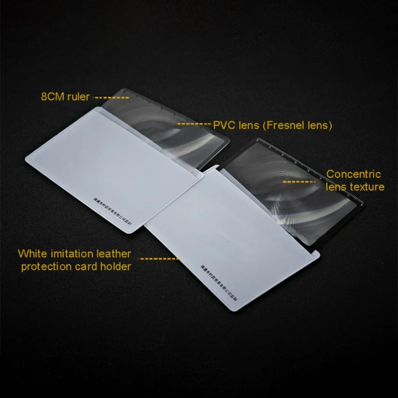 Hoja de lupa Rectangular con forma de tarjeta, encendedor Solar de bolsillo portátil, regla de arranque de fuego para acampar al aire libre, viajar, aumento - imagen 2