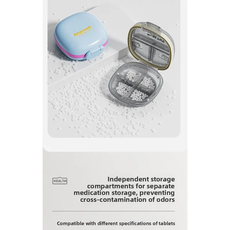 Pastillero portátil semanal, caja de medicamentos compacta organizador - imagen 3