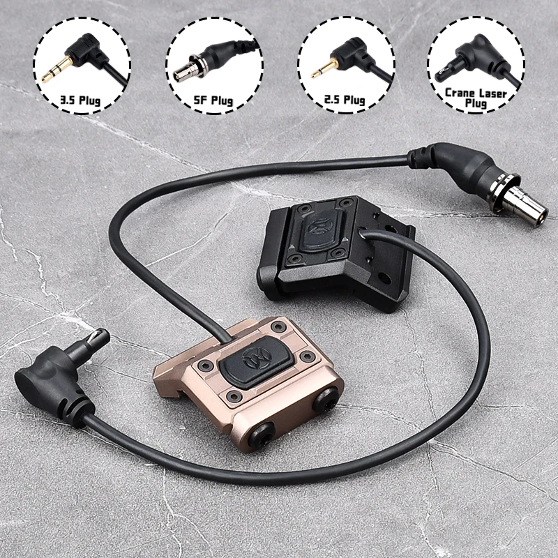 WADSN-interruptor de presión para linterna de caza, enchufe de grúa SF de 2,5/3,5 MM, botón caliente compatible con PEQ15 DBAL Laser 20MM Rail OGL, M300AM600C - imagen 4