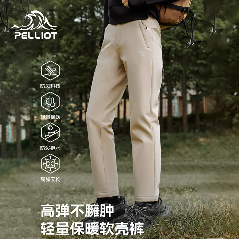Pantalones de senderismo elásticos de invierno Pelliot, pantalones Softshell de lana impermeables para deportes al aire libre para mujer, pantalones de Trekking para esquí de montaña - imagen 2