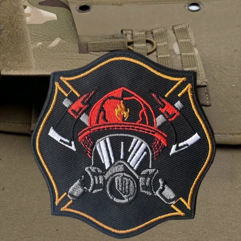 Parche bordado de bombero Chevron, chaleco táctico, insignia de moral con gancho y bucle, pegatina para mochila, parches para brazalete para ropa - imagen 4