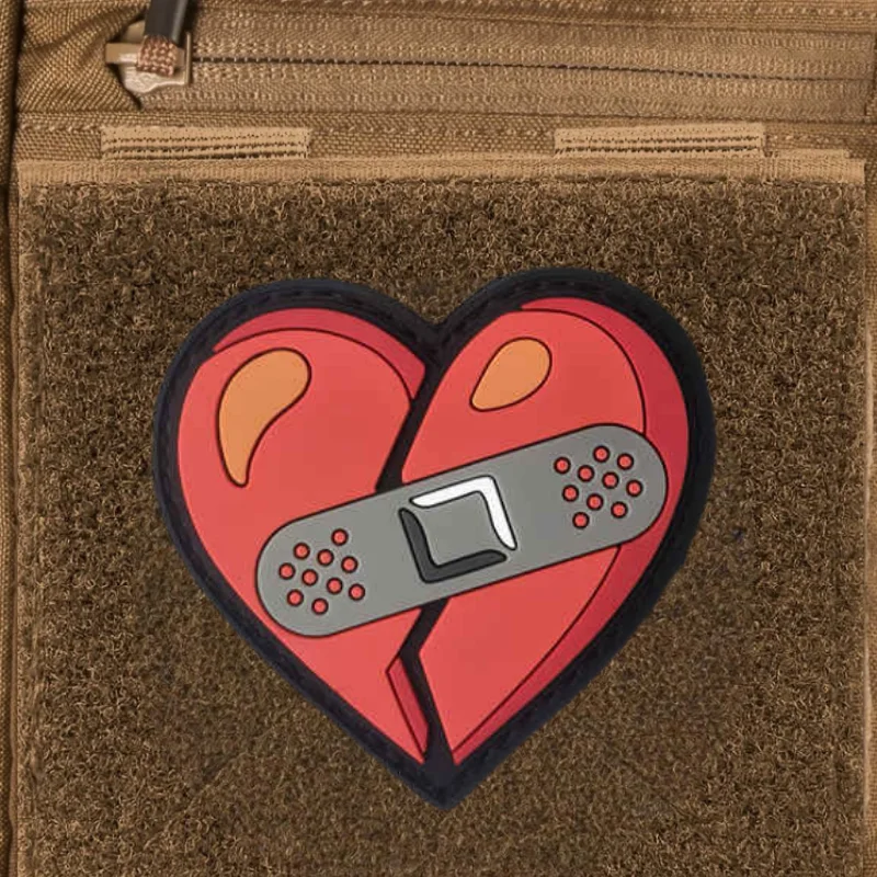 Parche de PVC 3D "Corazón agrietado", chaleco táctico, sombreros con gancho y bucle, insignia de moral, mochila, pegatinas decorativas, parches para brazalete para ropa - imagen 5
