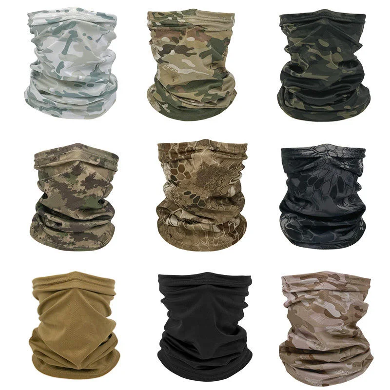 Bufanda de camuflaje deportiva táctica para exteriores, protector solar de camuflaje de jungla, variedad de ciclismo, Bandana mágica de secado rápido para EDC al aire libre