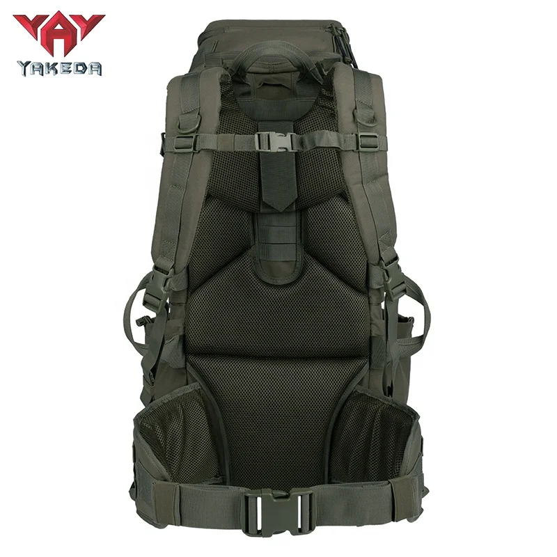 YAKEDA-mochila táctica de gran capacidad para deportes al aire libre, Bolsa duradera y transpirable para acampar, senderismo y montaña, 65L, 1000D - imagen 2