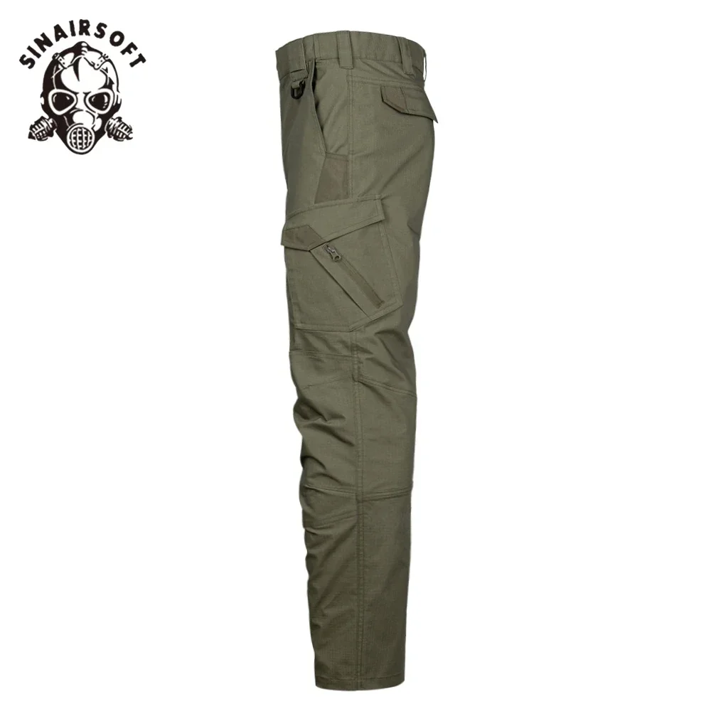 Pantalones de trabajo tácticos para hombre, corte 3D, impermeable, hebilla en D, cintura ajustable, elástico oculto, 8 bolsillos, puño reforzado, Camping y pesca - imagen 5