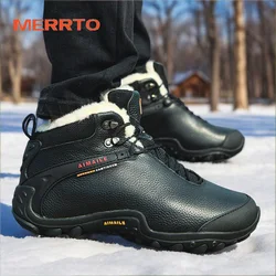 Botas de montaña de cuero vacuno impermeables para senderismo