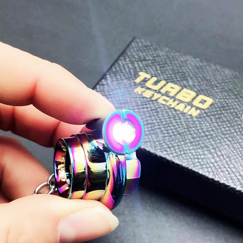 LLavero de Turbo para coche, colgante de Metal creativo de alto grado luminoso Led Turbo para coche - imagen 2