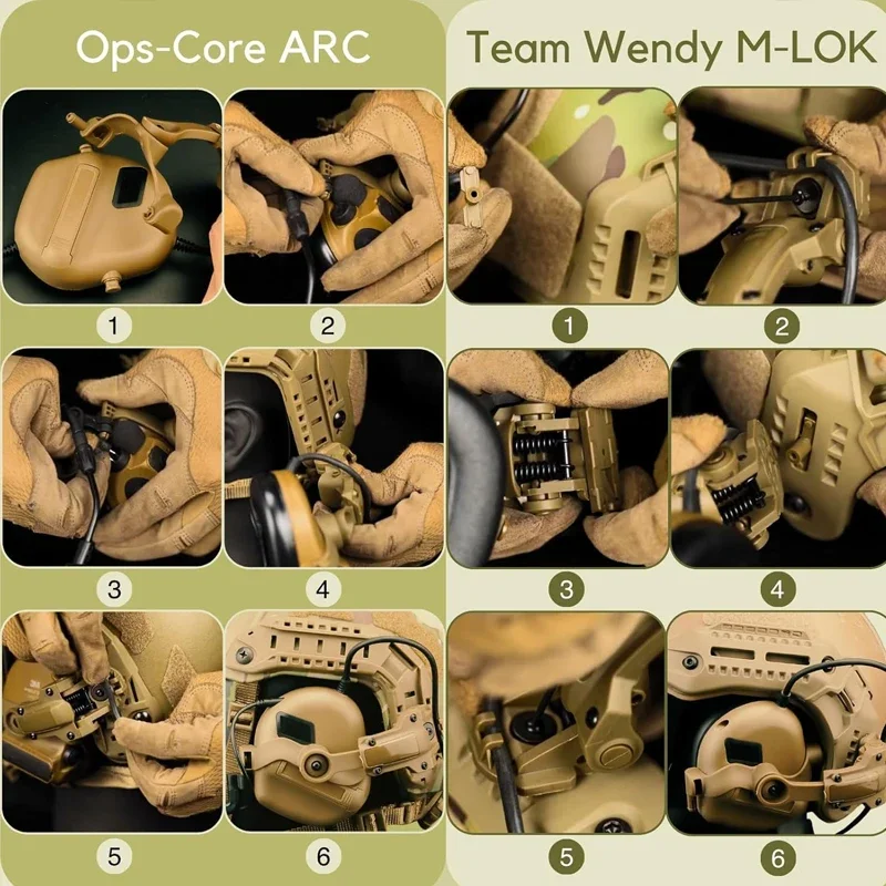 Soporte auriculares casco táctico con rotación multiángulo – Compatible MOLLE - imagen 5