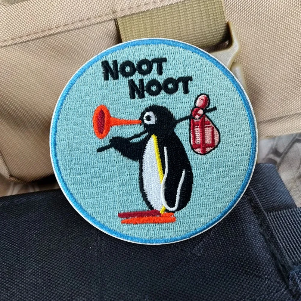 Parche táctico de moral de pingüino bonito, parches divertidos de gancho y bucle, insignia militar, pegatinas para mochila, brazalete, aplique para casco - imagen 3