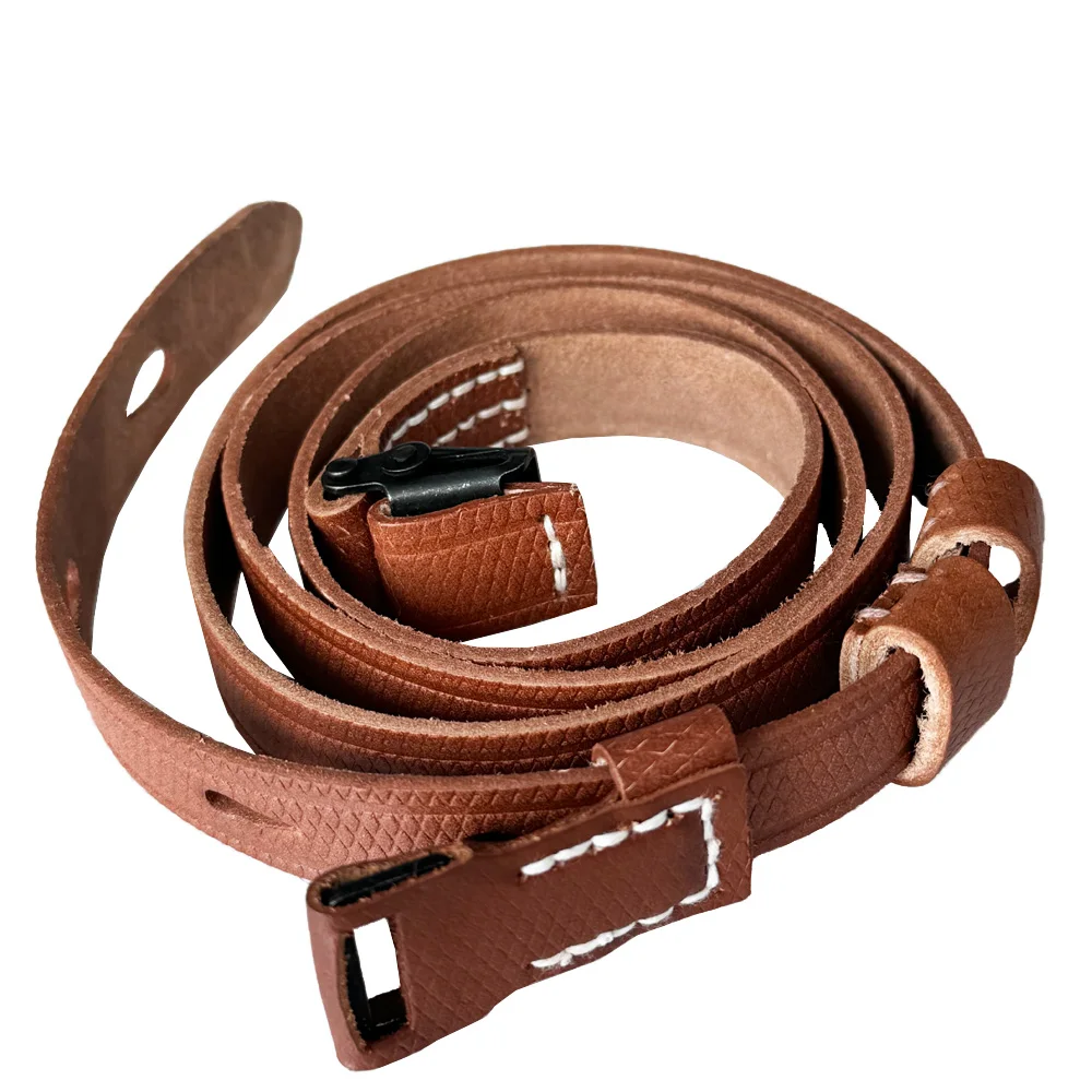 Correa alemana WW2 de 98K, soldados equipados con cuero vacuno Vintage, soporte para cámara marrón de alta calidad, correa de 98K para hombre - imagen 2