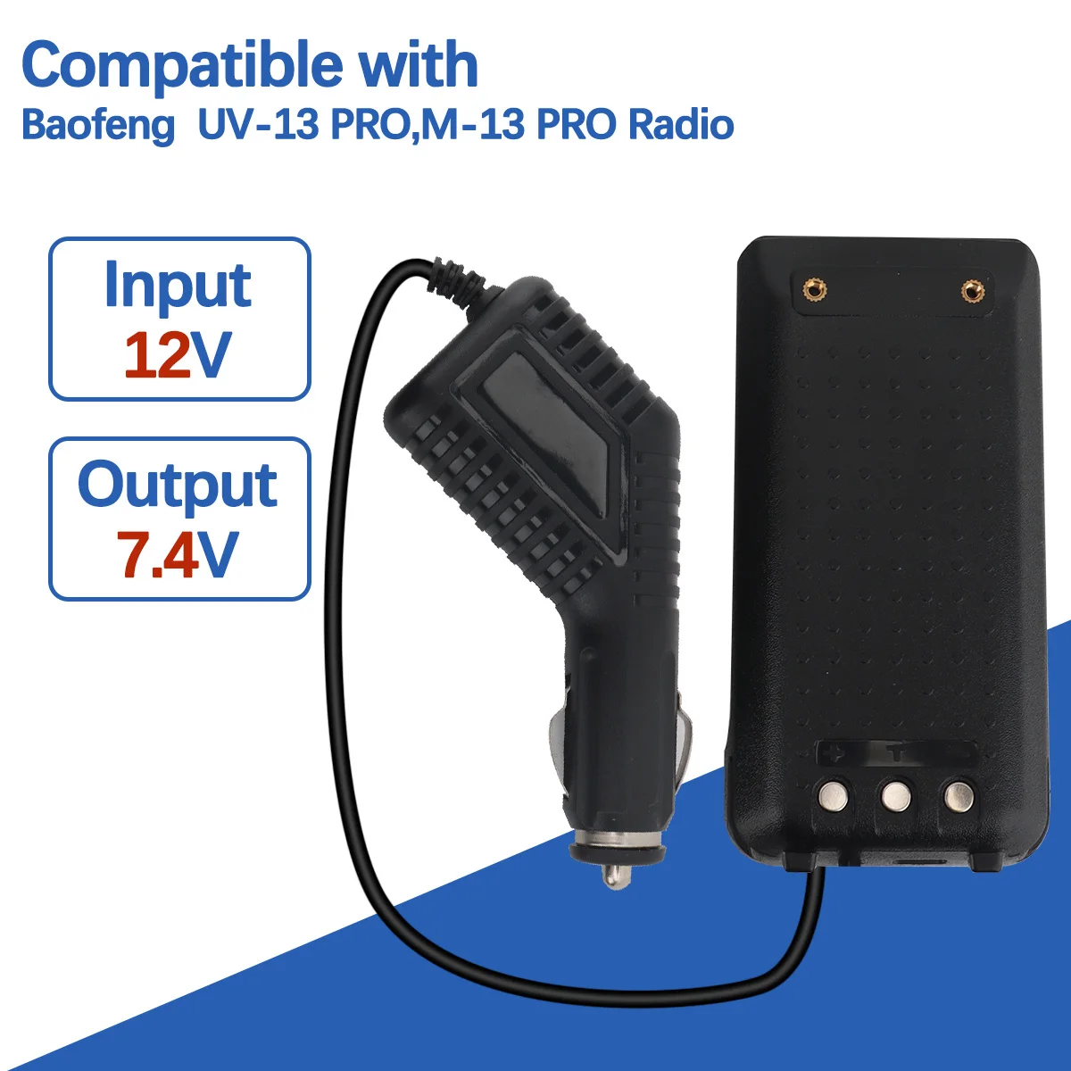 Baofeng UV-13 PRO Eliminador de batería Walkie Talkie Cargador de coche 12V BAOFENG UV-13 PRO M-13 PRO Radio bidireccional - imagen 2